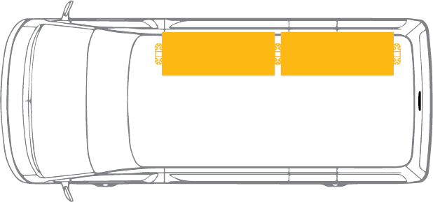 Toyota Hiace SLWB Van Shelving - Full length Driver side variations