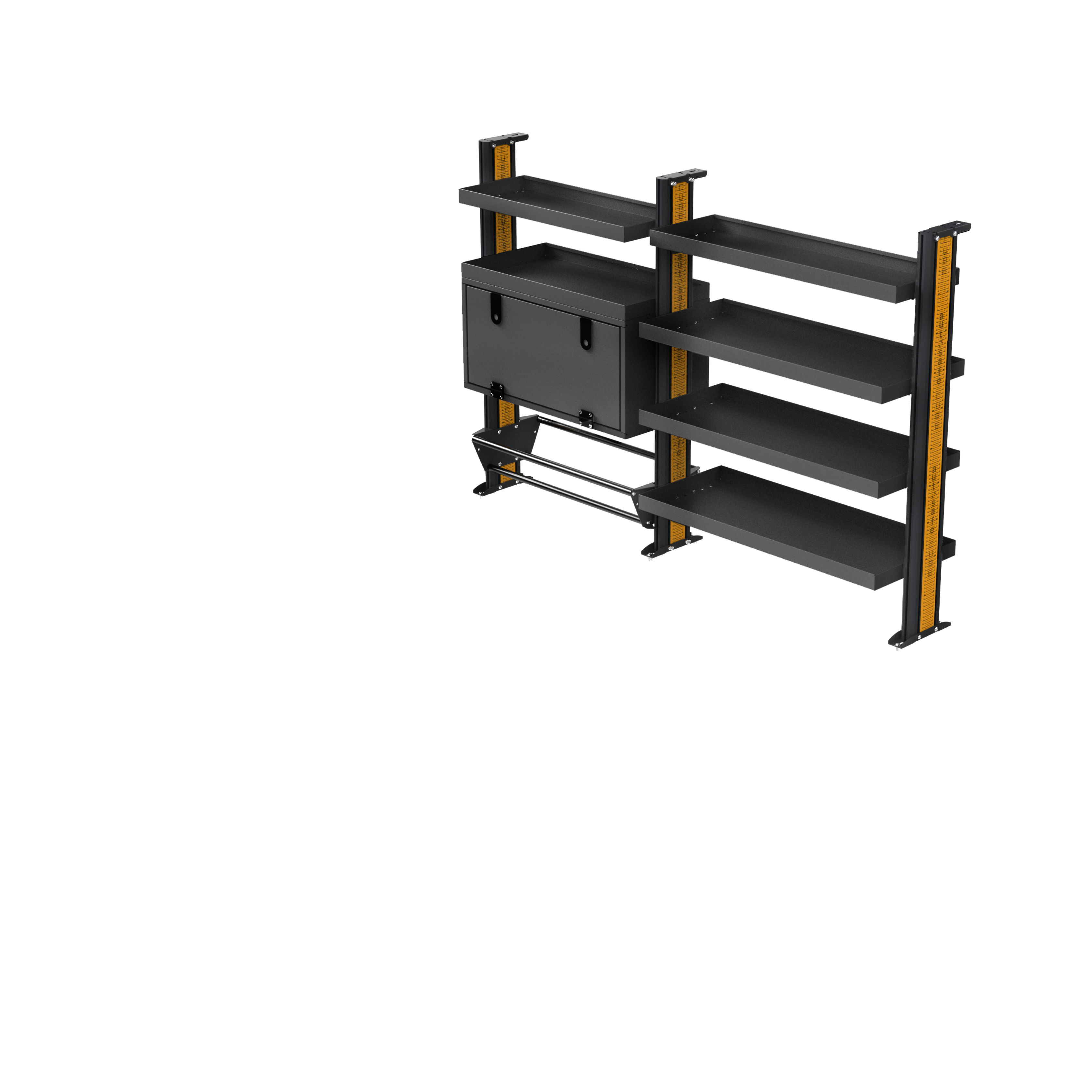 Volkswagen T6 SWB Van Shelving - Driver's Side Full Shelving variations