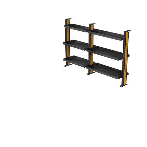 Toyota Hiace SLWB Van Shelving - Full length Driver side variations