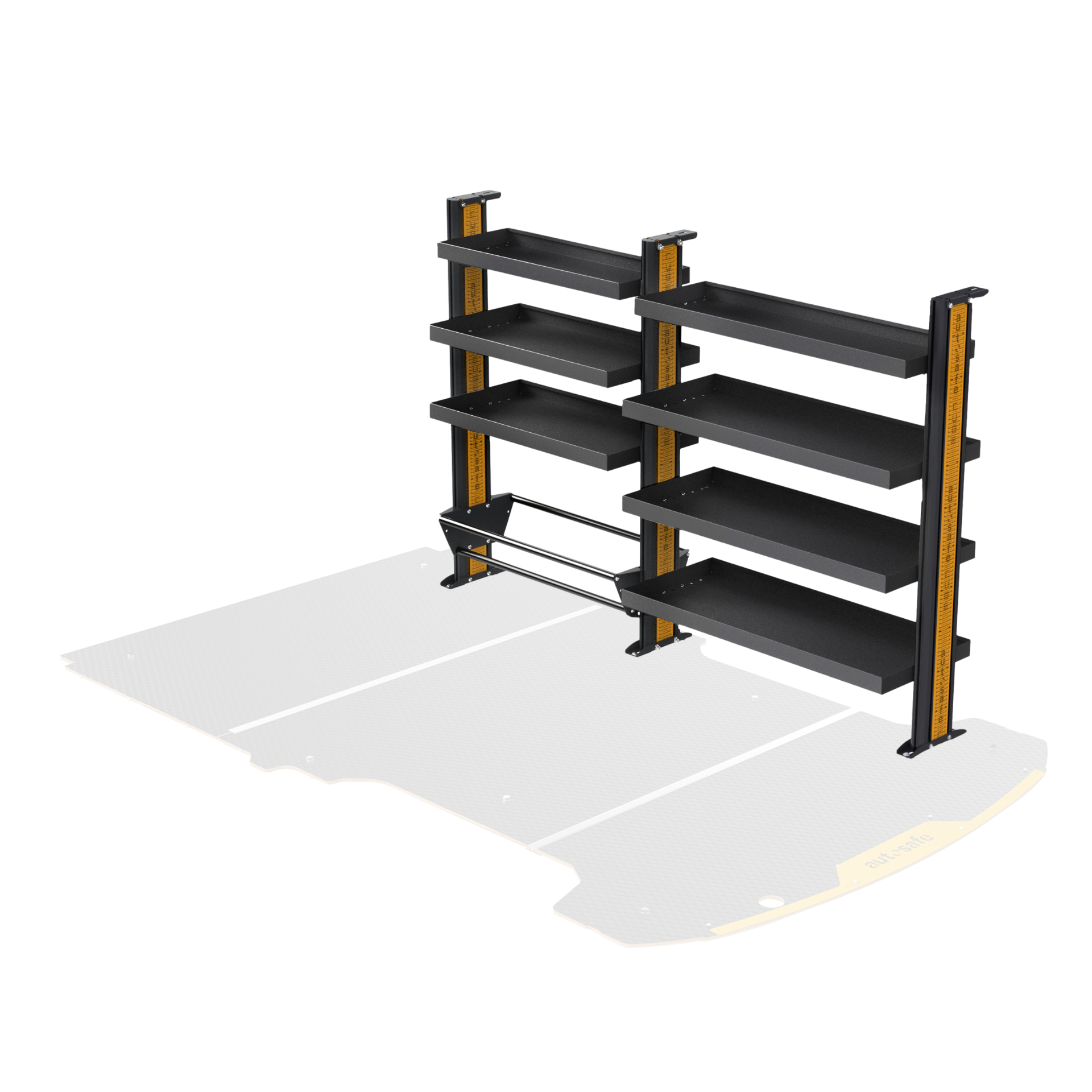 Ford Transit SWB Van Shelving - Full length Driver side variations