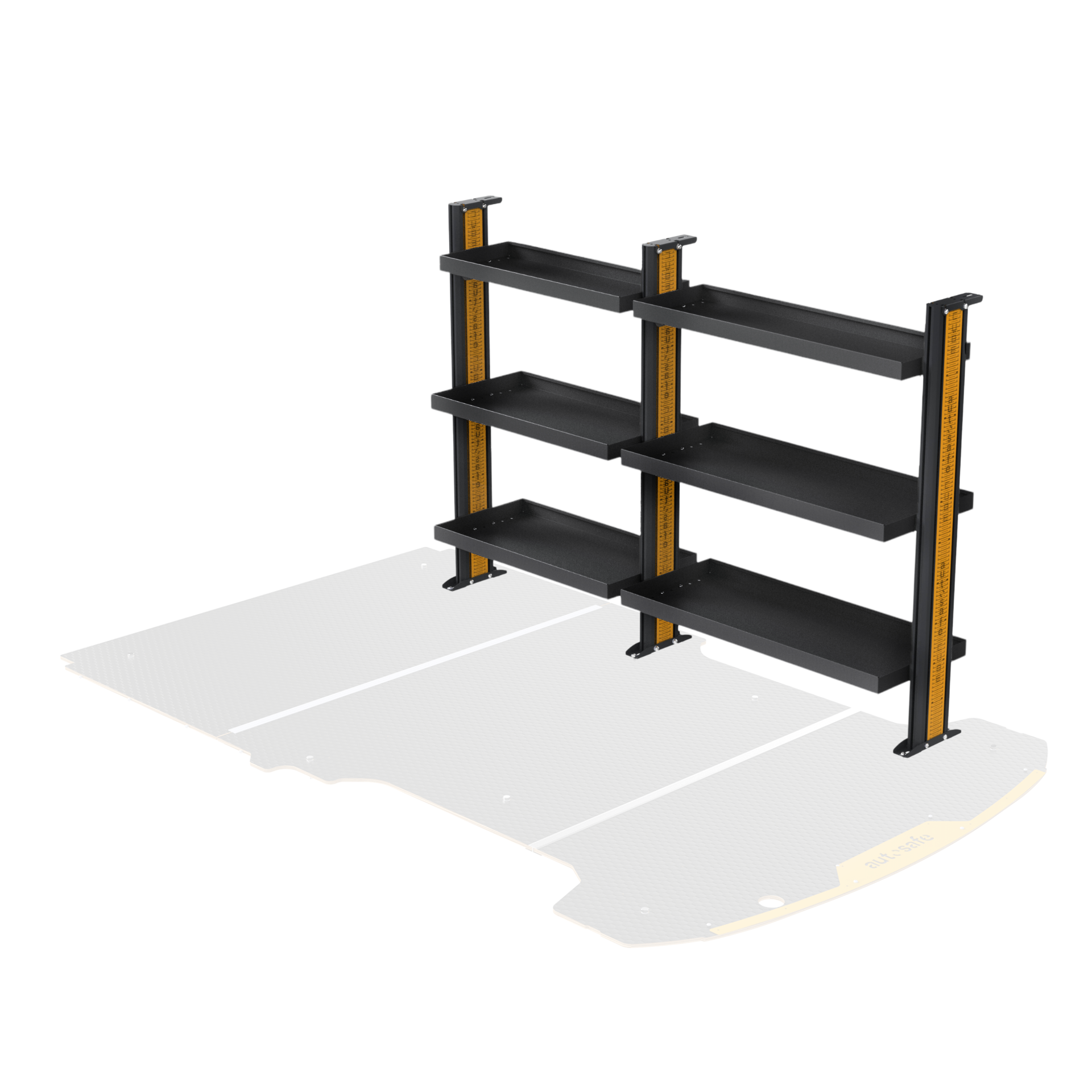 Ford Transit SWB Van Shelving - Full length Driver side variations