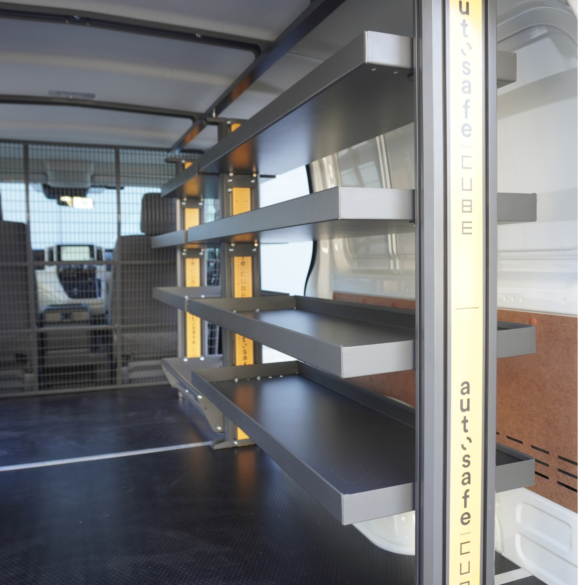 Toyota Hiace LWB Van Shelving - Full length Driver side variations