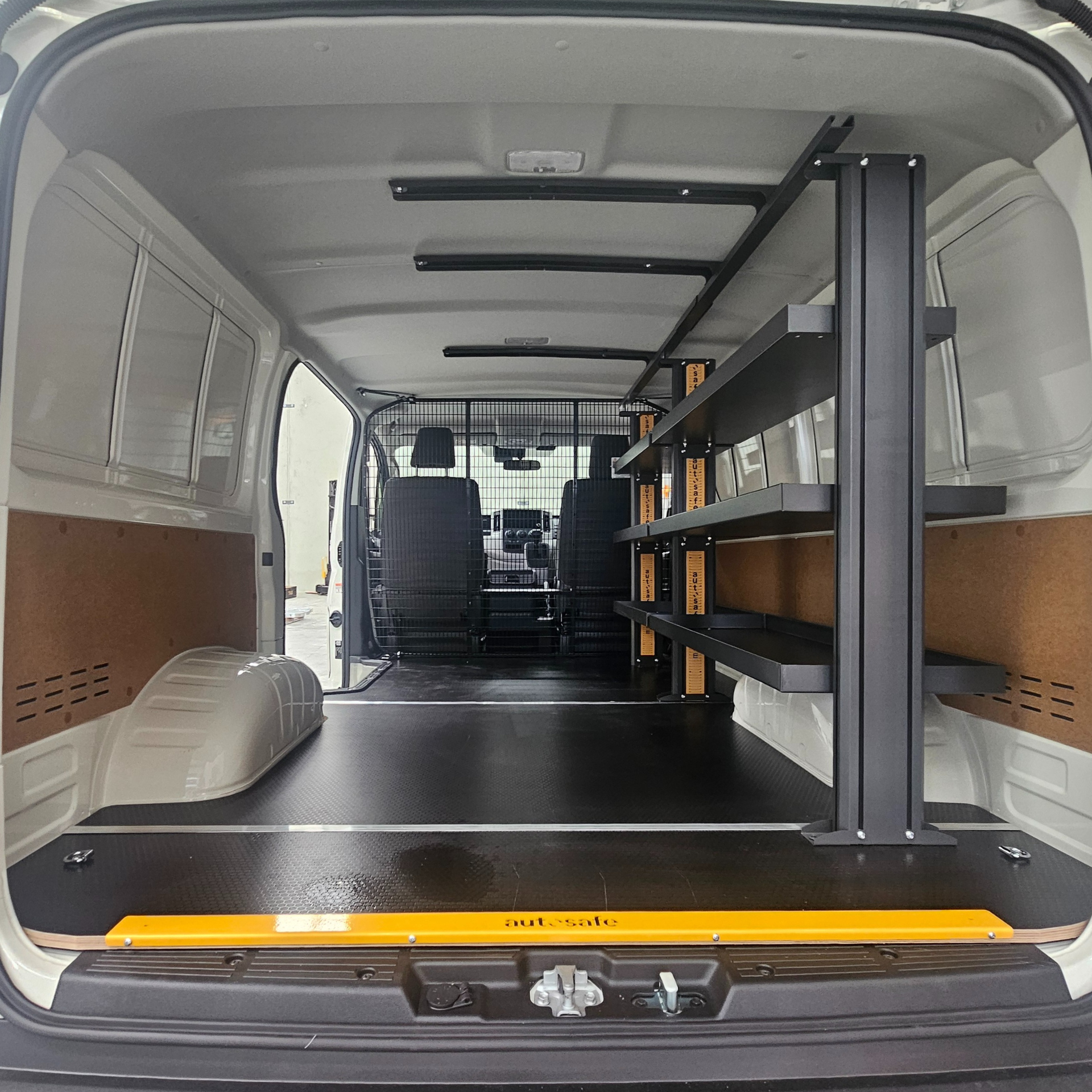 Toyota Hiace LWB Van Shelving - Full length Driver side variations
