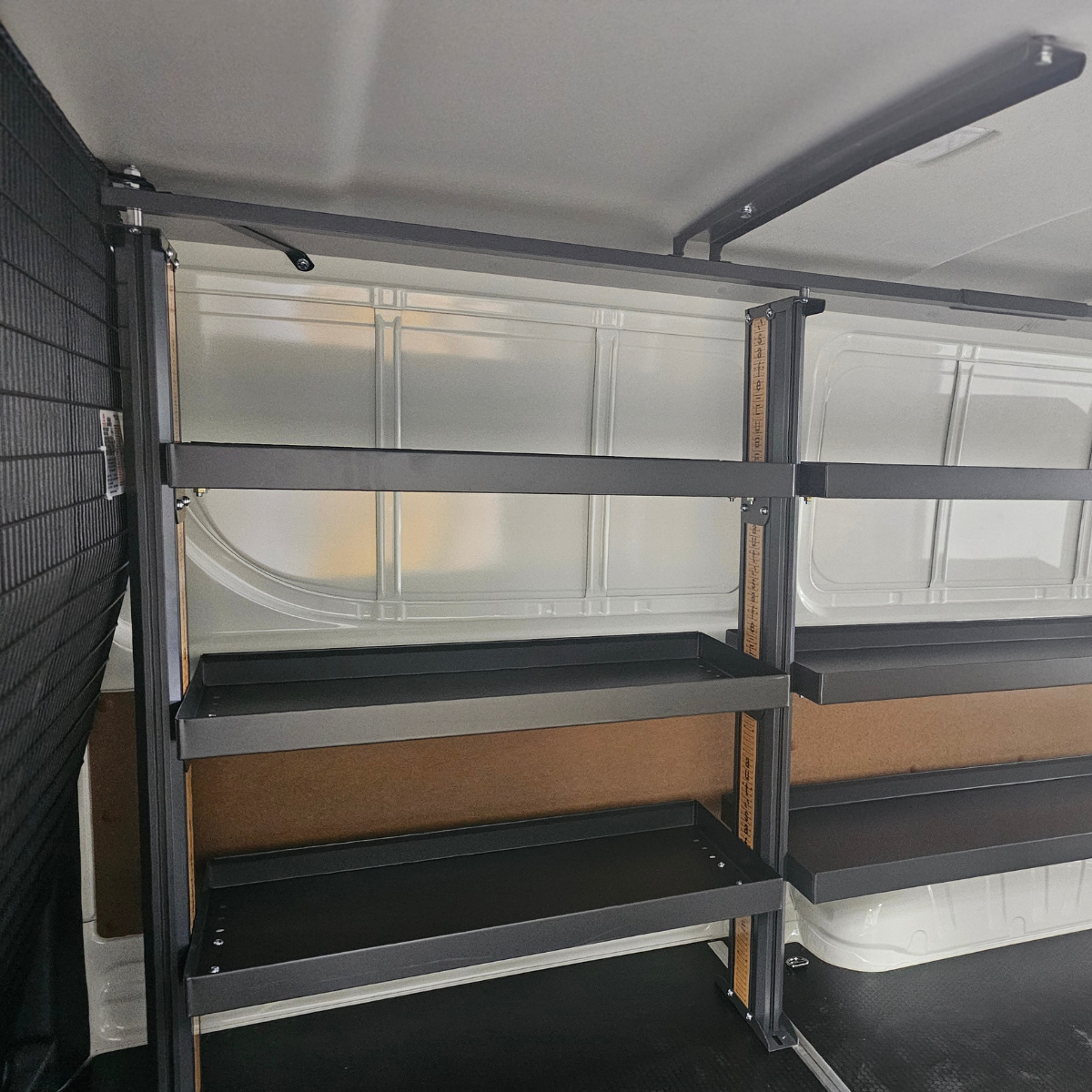 Toyota Hiace LWB Van Shelving - Driver Side Front variations